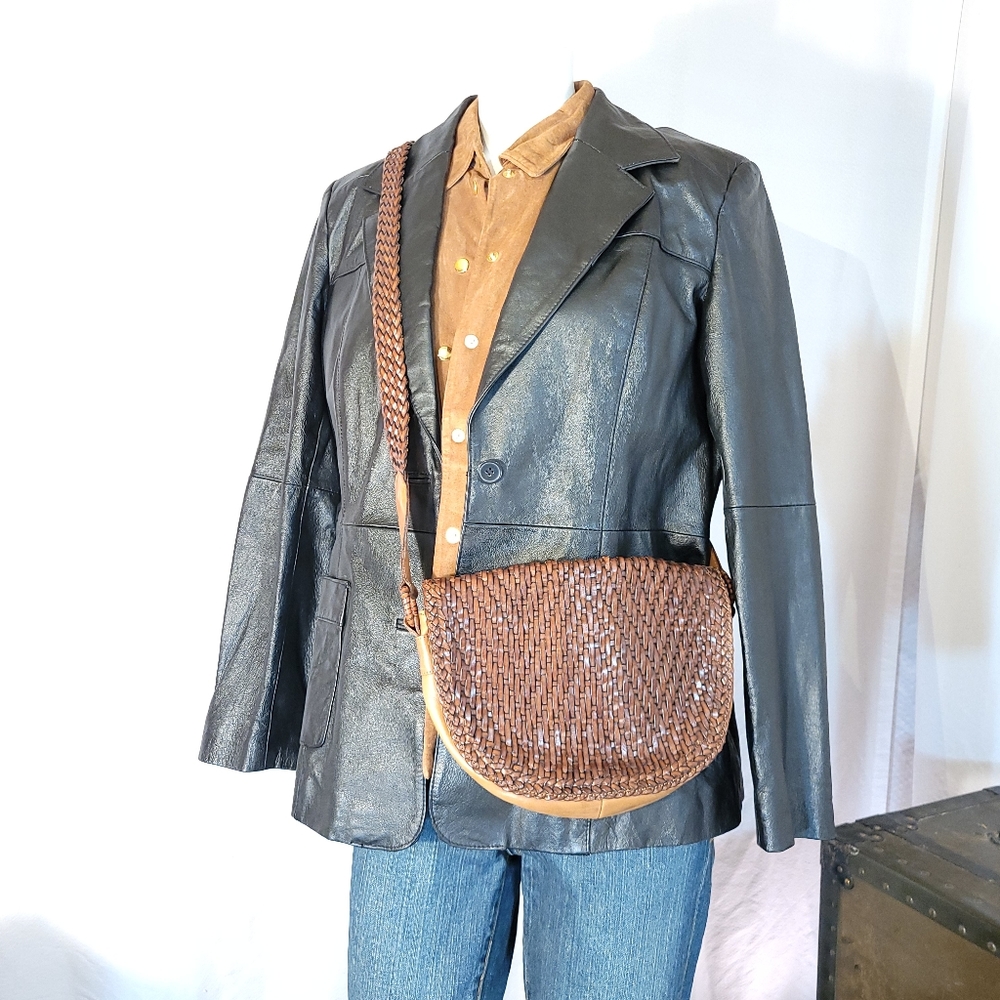 De Vecchi Italian Woven Leather Bag - Picture 15 of 15